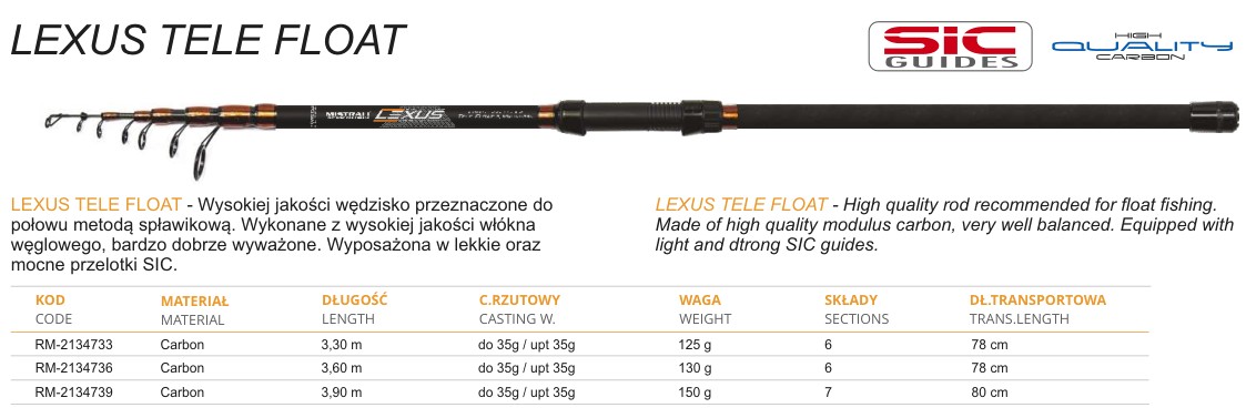 ŠT/T LEXUS TELE FLOAT MISTRALL 3,60M DO 35G